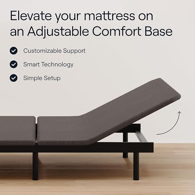 Siena 8” King Mattress with Adjustable Base - Head & Foot Incline - Medium Firm Gel Memory Foam - Premium Pressure Relieving Layers - Wireless Remote with Memory - Zero Clearance - Zero Gravity