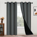 Yakamok Dark Grey 100% Blackout Curtains 84 Inches Long 42" Wide 2 Panels | by Yakamok