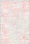 Area Rug Living Room: 6x6 Modern Washable Soft Carpet Pink White | by FXRHLP