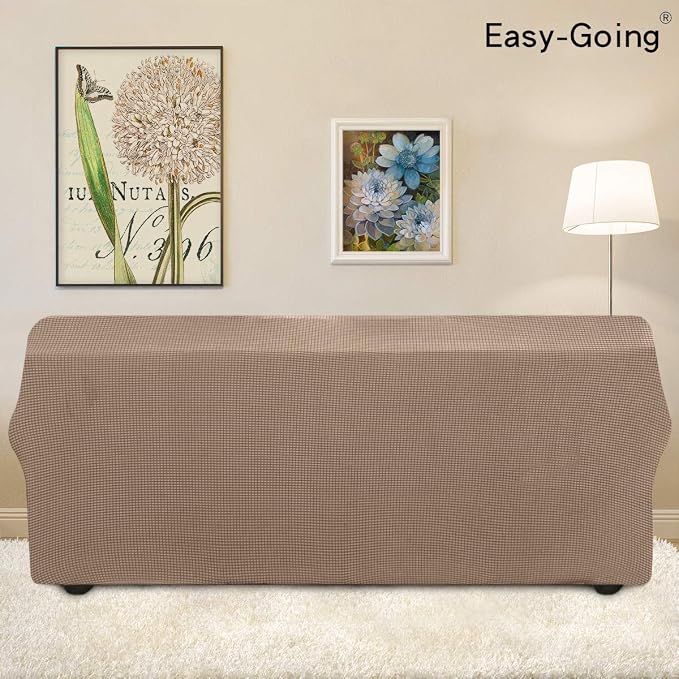 Easy-Going Stretch 4 Seater Oversized Sofa Couch Cover Camel | 1-Piece Extra - Image 3