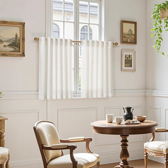 Linen Curtains 40 Inch Length for Short Window - Image 7
