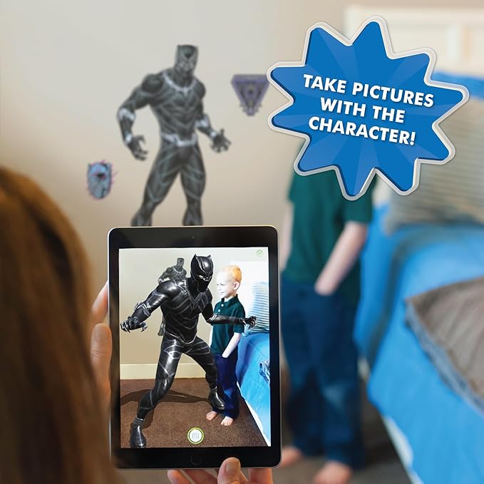 Wall Palz Marvel Black Panther Wall Decal - 29" Augmented Reality Black Panther Bedroom Decor Peel and Stick Vinyl Wall Stickers