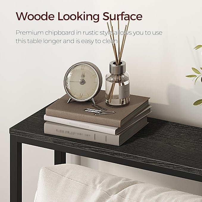 78.7" Console Table with Power Outlet, Narrow Sofa Table, Industrial Entryway Table with USB Ports, Behind Couch for Entryway, Hallway, Foyer, Living Room, Black CTBK20E01