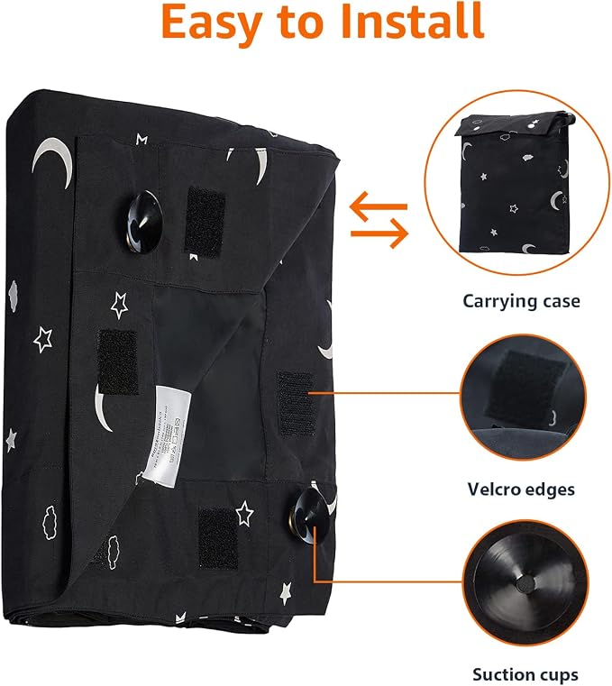 Amazon Basics Portable Room Darkening Blackout Curtain Shade - Image 3