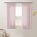 Light Pink Pinch Pleat Linen Semi Sheer Curtains 45 Inch Length 2 Panels | by Twodrapes