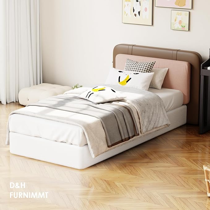 D&H FURNIMMT 7 Inch Twin Size Box Spring, Heavy Duty Metal Box Spring Bed Base with Fabric Cover, Mattress Foundation, Easy Assembly, Noise Free（Twin）
