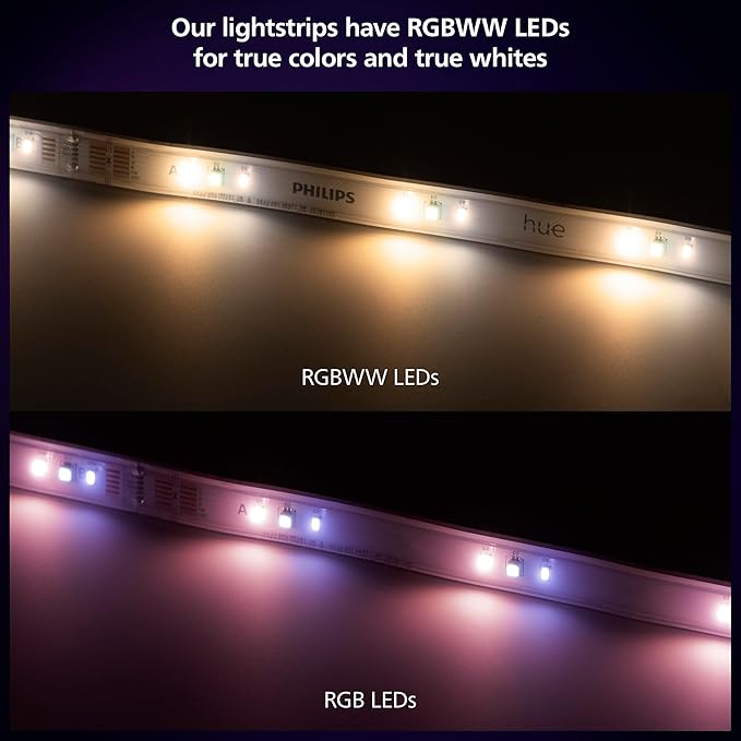 Philips Hue Indoor 16 Ft Smart LED Solo lightstrip Base Kit - 1 Pack - Control with Hue App - Compatible with Alexa, Google Assistant and Apple HomeKit| (Pack of 4)