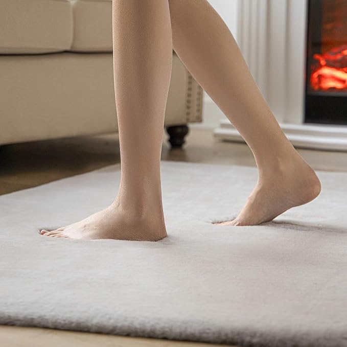 Ashler Faux Fur Rug, Ultra Soft Faux Rabbit Fur, 5 x 7 Feet Rectangle, Machine - Image 4
