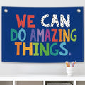 We Can Do Amazing Things Kids Banner Canvas, Classroom Blue Toddler Room Decor, Inspirational Hanging Flag Sign, Nursery Wall Tapestry Art for Playroom School Counseling Office Boy 20x30in