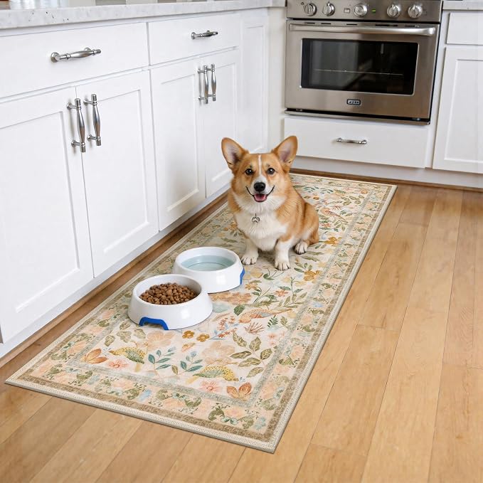 HEBE Boho Kitchen Rugs Set of 3, Non Slip Washable Kitchen Mats - Image 9