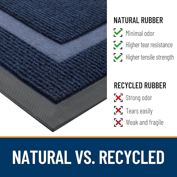 OLANLY Half Circle Front Door Mat Outside 29.5x17 All-Season Rubber Doormat | - Image 5
