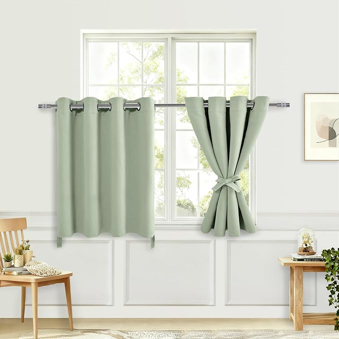 RV Blackout Curtains for Bedroom, 52 x 36 Inches Long Seafoam Green | Thermal - Image 2