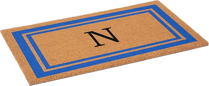 Calloway Mills 152972436N Blue Border 24" x 36" Monogram Doormat - Image 3