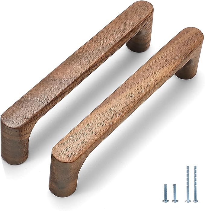 Walnut Round 5 in 8 pcs Wooden Drawer Pulls Handle pulls for cabinets Kitchen Cabinet Drawer pulls Cabinet Door
