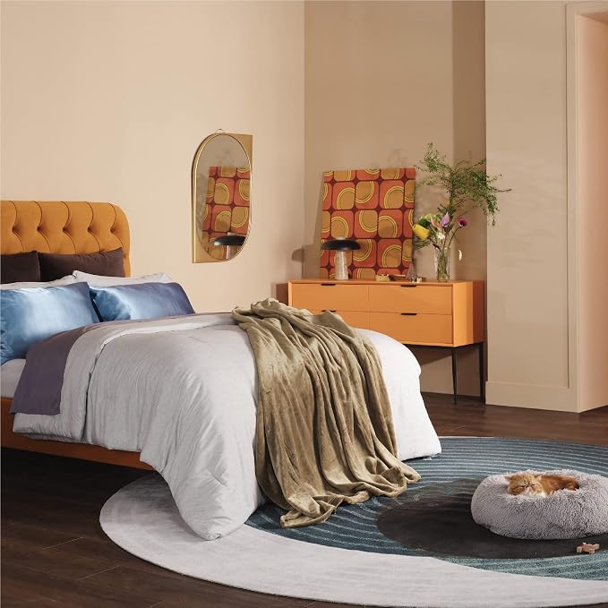 Bedsure GentleSoft Fleece Blanket Twin Size Camel - Image 7