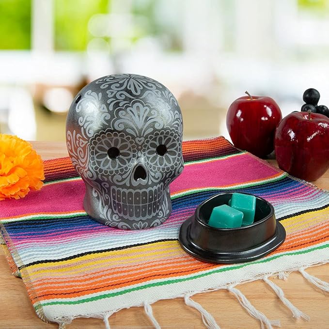 Scentsationals Wax Melt Warmer - Day of The Dead Collection Noche de Calavera - Candle Wax Melter for Fragrance Cubes and Tarts