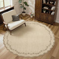 GarveeHome Large Round Rug 8ft Scalloped Washable Circle Living Room Rug | Soft by GarveeHome