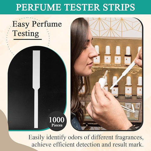 1000 Pieces Perfume Tester Strips - Perfume Blotter Essential Oils Paper Test Strips -Premium Fragrance Tester Strips for Scent Evaluation - Fragrance Strips for Aromatherapy & Spice Oils (White)