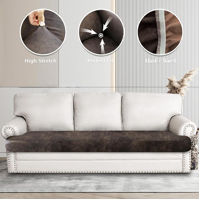 ANARACHON Leather Look Couch Cushion Covers Sofa Seat Slipcovers Sets Couches - Image 6