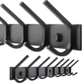 WEBI Coat Rack Wall Mounted,8 Coat Hooks for Hanging Coats,24" Heavy Duty Metal Double Hook Rack Rail Coat Hanger Wall Mount for Clothes Entryway Jacket,Black