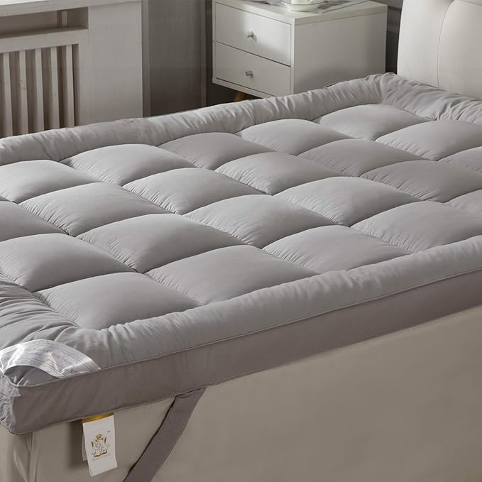 Soft & Cooling Pillow Top Mattress Topper California King with Breathable 300TC Cotton Cover, Extra Thick Plush Bed Topper for Back Pain, Mattress Pad Cover for Firm Mattress, Fit to 6”-22” Mattress.