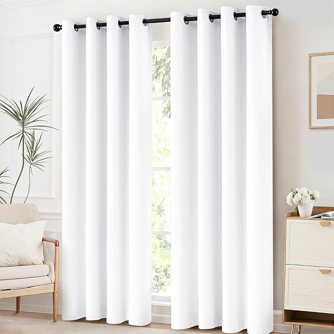 Yakamok Room Darkening Curtains 52x96 inch Length Pure White-Living Room | 2 - Image 2