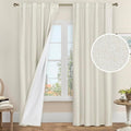 Ivory 100% Blackout Polyester Curtains 84 Inches Long, Polyester Living Room by LAMIT