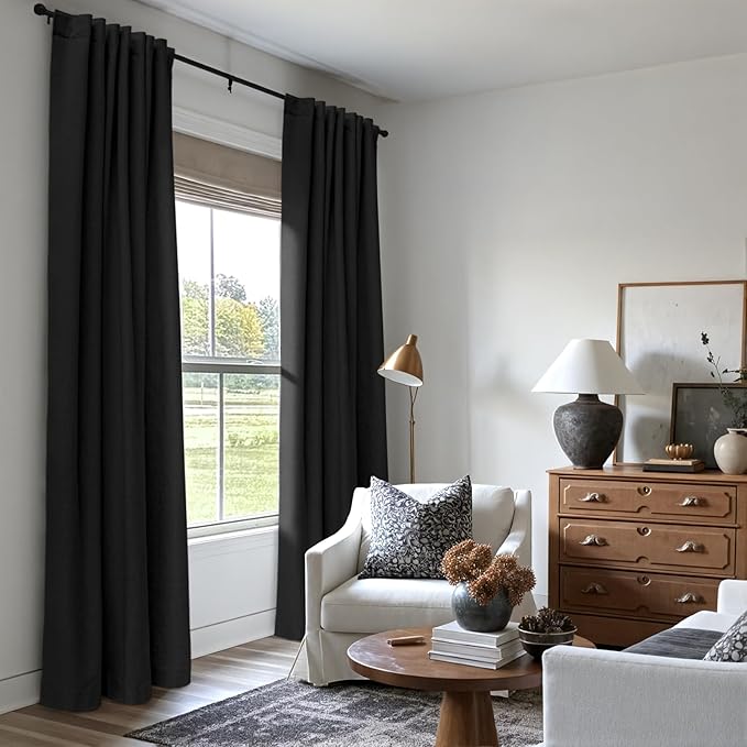 INOVADAY 100% Blackout Linen Curtains - Image 5