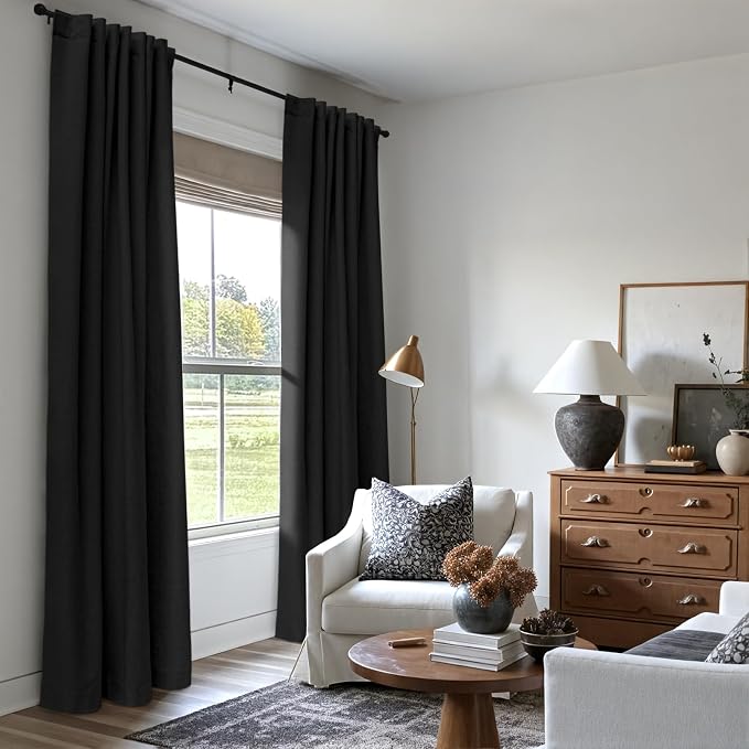 INOVADAY 100% Blackout Linen Curtains - Image 5