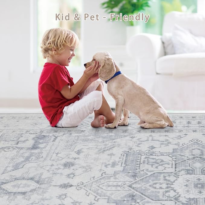 Washable Rugs 6x9 Area Rugs for Living Room, Dining Room, Playroom | Ultra Soft - Image 5