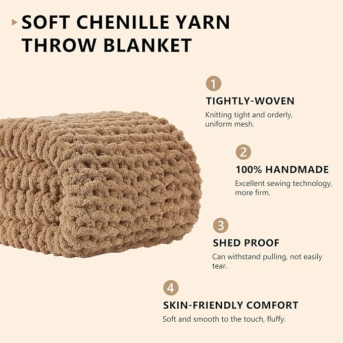 L'AGRATY Chunky Knit Throw Blanket - Image 2