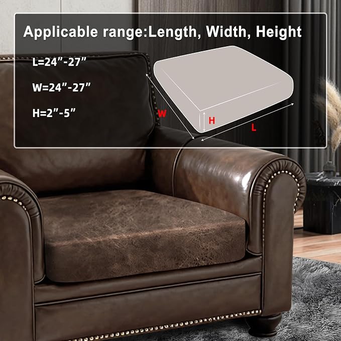 ANARACHON Leather Look Couch Cushion Covers Sofa Seat Slipcovers Sets Couches - Image 3
