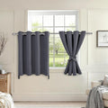 Grommet Blackout Curtains for Bedroom 52 x 30 Inches Long Dark Grey | Thermal by Hiasan