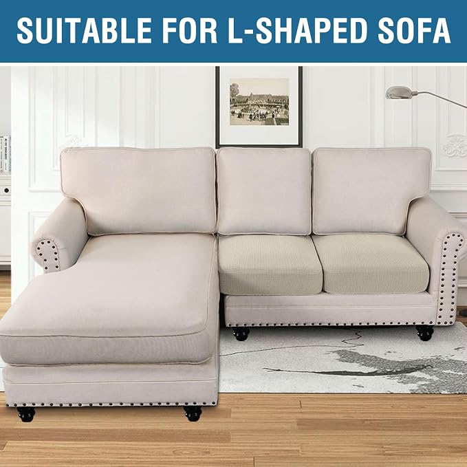 H.VERSAILTEX Super Stretch Individual Seat Sofa Covers Couch Slipcover Sets - Image 8