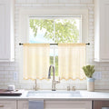 MIULEE 2 Panels Half Window Sheer Curtains 29 by 24 Inch Cream Beige | Rod by MIULEE