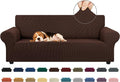 Stretch Couch Covers for Sofa, 3 Cushion Couch Slipcover, Chocolate | 1-Piece by KEKUOU
