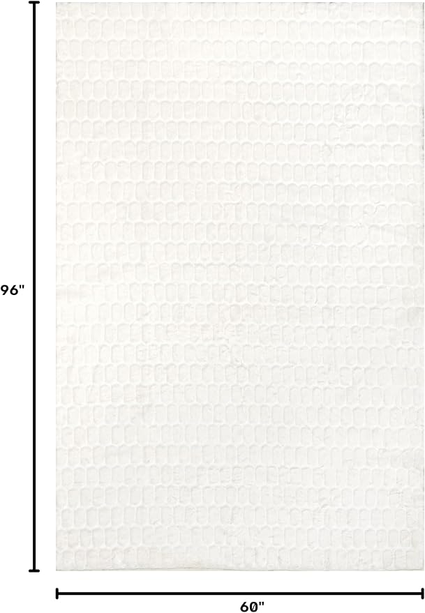 nuLOOM Nia White Geometric Washable Area Rug - Image 2