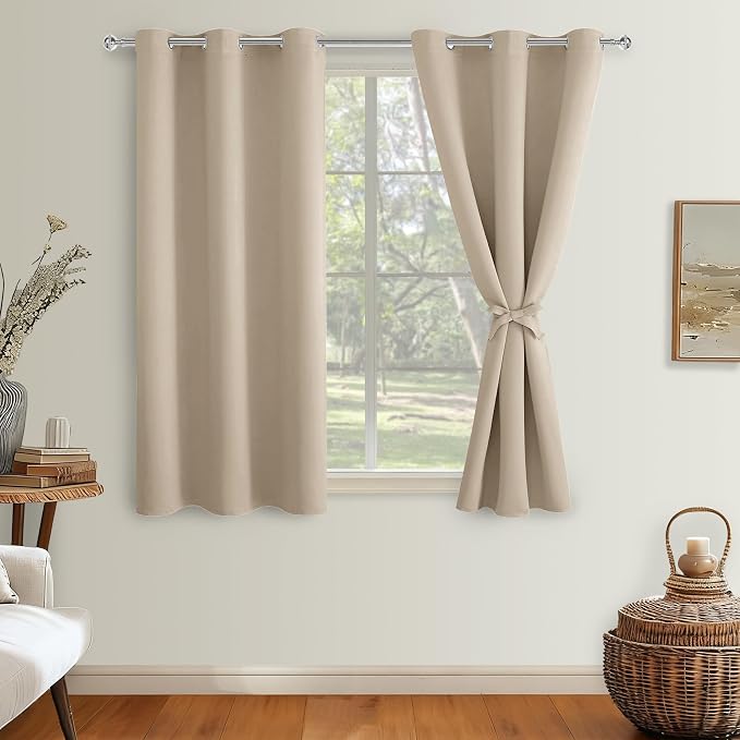 Short Blackout Curtains for Bedroom, 38 x 45 Inch, 2 Panels | Thermal Insulated - Image 8