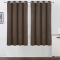 Chocolate Brown Blackout Curtains 52 x 63 Inch Length/Set of 2 Curtain by Lemomo