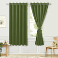 Room Darkening Curtains for Bedroom Olive Green 70x63 Inch 2 Panels | Thermal by Hiasan