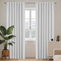 Joydeco 72 Inch 60% Blackout White Curtains 2 Panels, Elegant Soft Sheer by JOYDECO