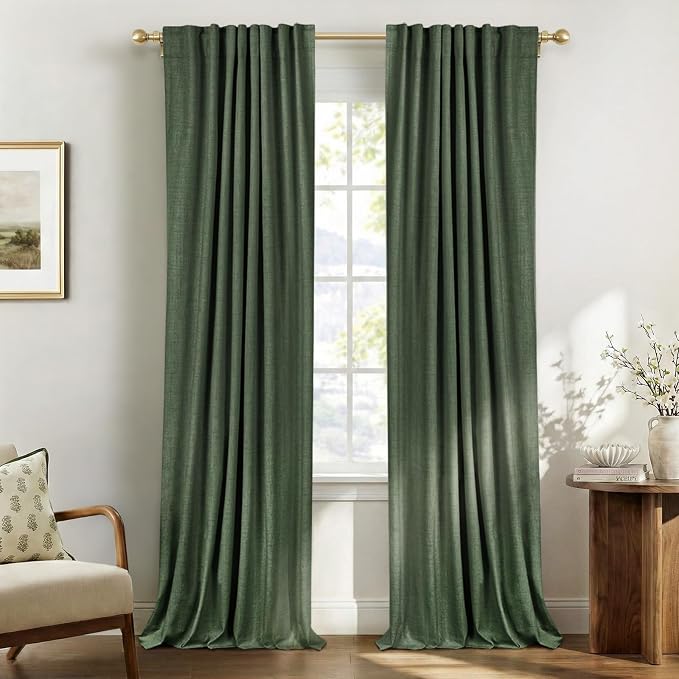 Linen Textured Total Blackout Curtains by 100BlackoutShield