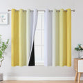 Yellow and Greyish White Ombre Blackout Curtains by ESTELARTEXTILER