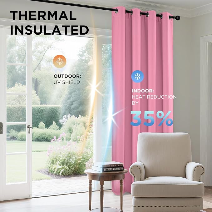 Joydeco Blackout Curtains 63 Inchs Long 42 Wide Black Out Curtains 2 Panels - Image 5