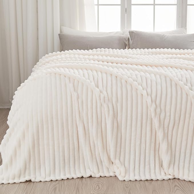 NEWCOSPLAY Fleece Ribbed Cozy Queen Blanket by NEWCOSPLAY