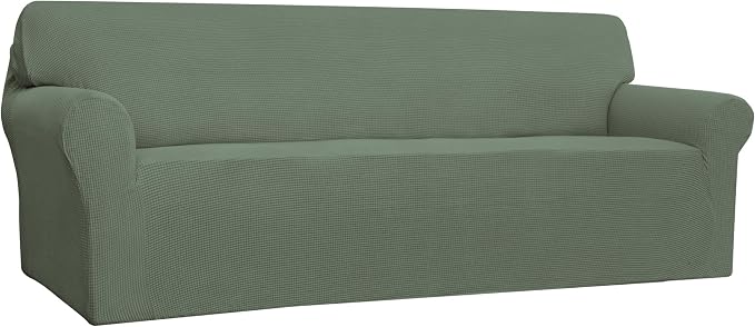 Easy-Going Stretch 4 Seater Oversized Sofa Couch Cover Greyish Green | 1-Piece by Easy-Going