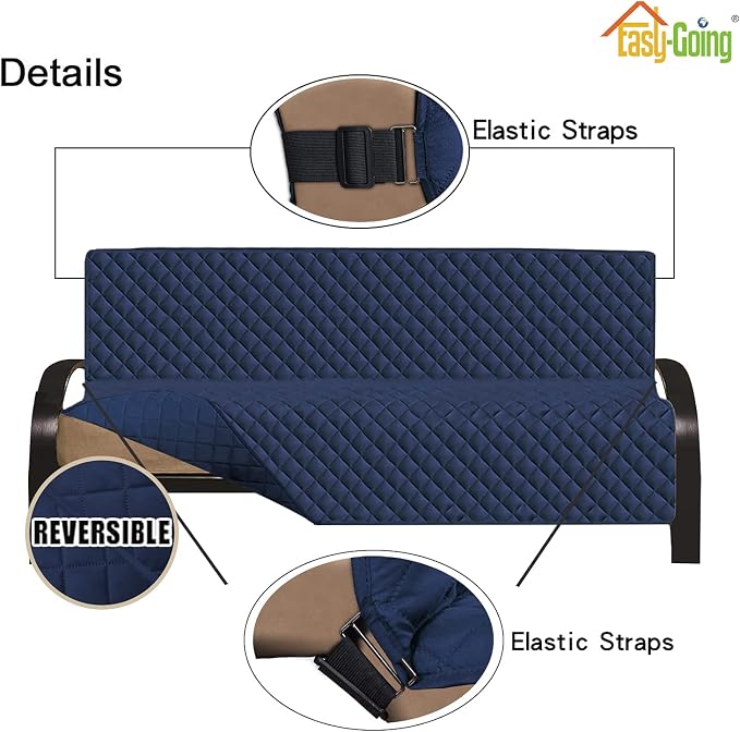 Easy-Going Reversible Couch Cover, Large Futon Sofa, Water Resistant Furniture - Image 3