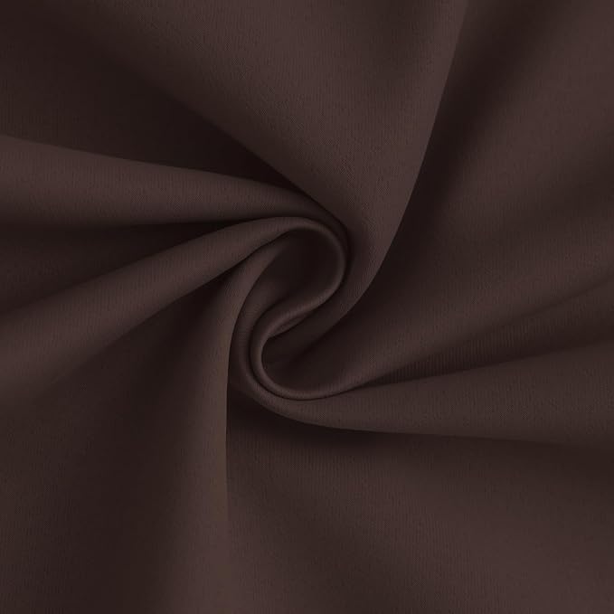 Yakamok Brown 100% Blackout Curtain Panels 63 inches, 2 Panels | Blackout - Image 3
