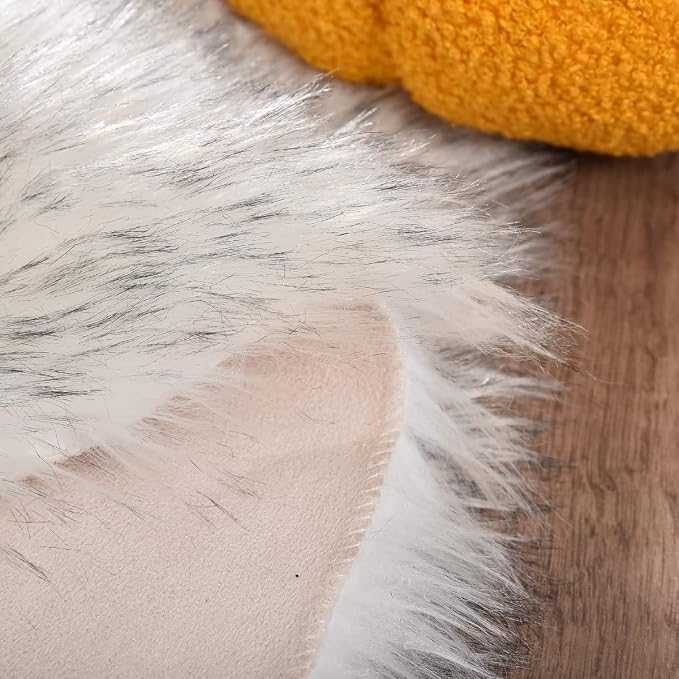 ORINOVA White and Gray Furry Carpet - Image 4