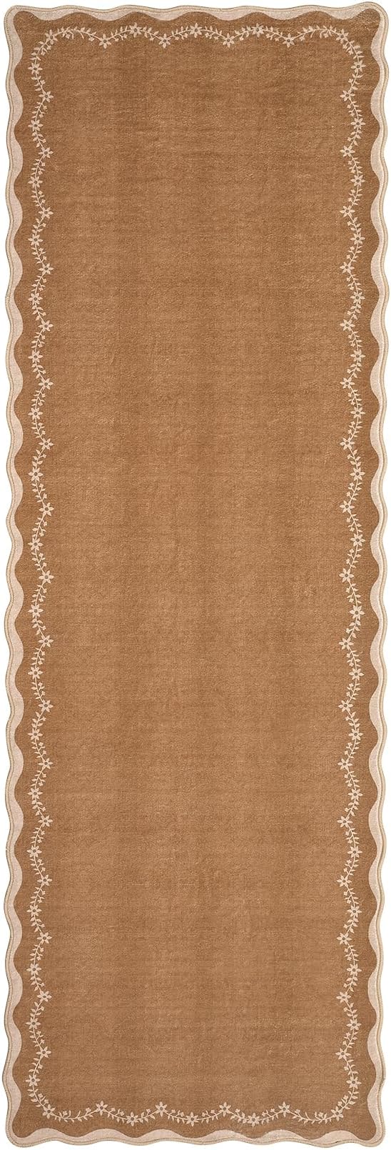 GarveeHome 2x6 Scalloped Washable Runner Rug Non Slip Hallway Kitchen Rug | - Image 9